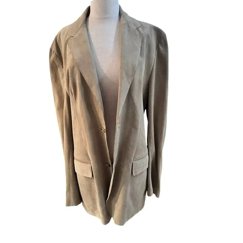 Banana Republic 100% Suedes Leather Blazer Jacket Size 42r